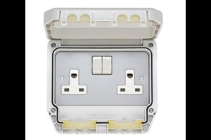 13A 2 Gang Double Pole Non Standard Switched Socket IP66