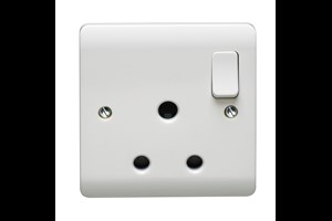 15A 1 Gang Single Pole Switched Round Pin Socket