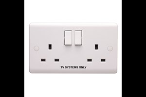 13A 2 Gang SP Switched Socket "TV Systems Only"