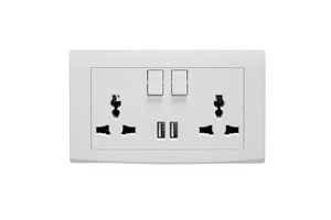 13A 2 Gang Multi Function Socket with 2 x Type A USB Ports