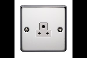 2A 1 Gang Round Pin Unswitched Socket Highly Polished Chrome Finish