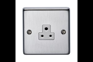 2A 1 Gang Round Pin Unswitched Socket Satin Chrome Finish