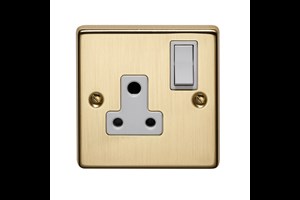 5A 1 Gang Round Pin Switched Socket Bronze Finish