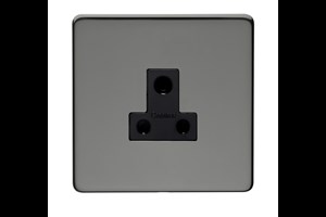 5A 1 Gang Round Pin Unswitched Socket Black Nickel Finish