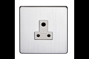 5A 1 Gang Round Pin Unswitched Socket Satin Chrome Finish