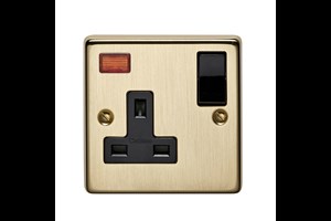 13A 1 Gang Single Pole Switched Socket With Neon Bronze Finish