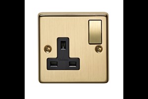 13A 1 Gang Double Pole Switched Socket With Metal Rocker Bronze Finish
