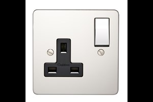 13A 1 Gang Double Pole Switched Socket Polished Stainless Steel Finish