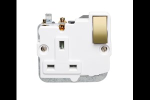 13A 1 Gang Double Pole Switched Socket Interior Polished Brass Finish Rocker