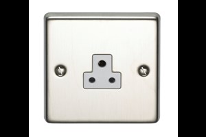 2A 1 Gang Unswitched Round 3 Pin Socket Stainless Steel Finish