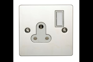 5A 3 Pin Switched Socket Polished Steel Finish