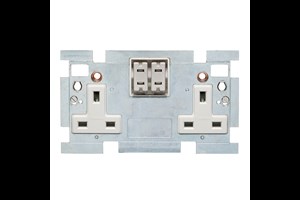 13A 2 Gang Double Pole Switched Socket Interior No Rocker