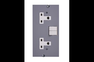 Britmac Accessory Plate 13A 2 Gang Switched Socket Non Standard Twin Earth
