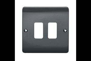 2 Gang Grid Cover Plate Grey