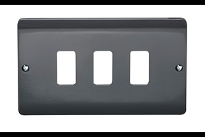 3 Gang Grid Cover Plate Grey