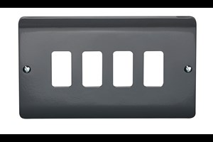 4 Gang Grid Cover Plate Grey