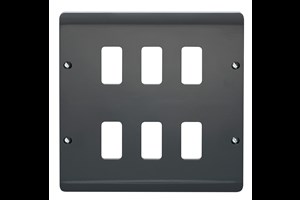 6 Gang Grid Cover Plate Grey