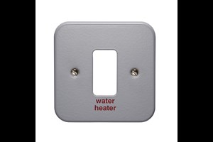 1 Gang Surface Metalclad Grid Cover Plate Printed 'Water Heater'