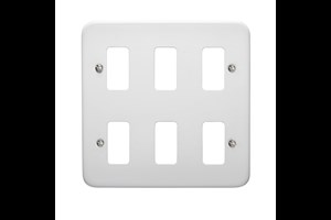 6 Gang Surface Metalclad Grid Cover Plate