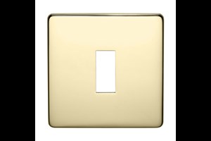 1 Gang Low Profile Grid Cover Plate Polished Brass Finish