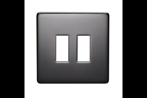 2 Gang Low Profile Grid Cover Plate Black Nickel Finish