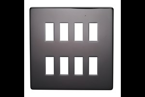 8 Gang Low Profile Grid Cover Plate Black Nickel Finish