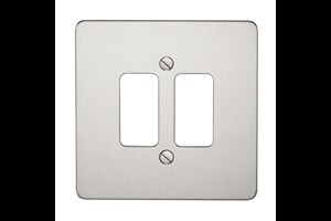 2 Gang Flat Plate Grid Cover Plate Stainless Steel Finish