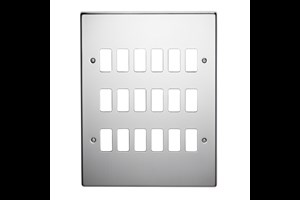 18 Gang Flush Grid Cover Plate Highly Polished Chrome Finish