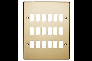 18 Gang Flush Grid Cover Plate Polished Brass Finish