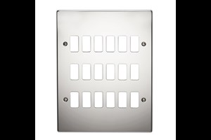 18 Gang Flush Grid Cover Plate Polished Stainless Steel Finish