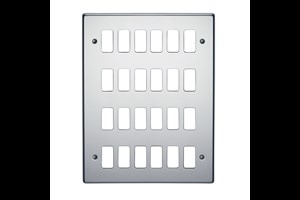 24 Gang Flush Grid Cover Plate Highly Polished Chrome Finish