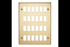24 Gang Flush Grid Cover Plate Polished Brass Finish