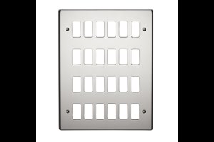 24 Gang Flush Grid Cover Plate Polished Stainless Steel Finish