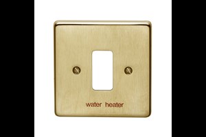 1 Gang Flush Grid Cover Plate Printed 'Water Heater' Bronze Finish