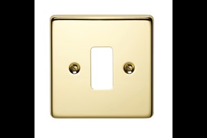 1 Gang Flush Grid Cover Plate Polished Brass Finish