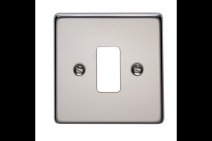 1 Gang Flush Grid Cover Plate Polished Stainless Steel Finish