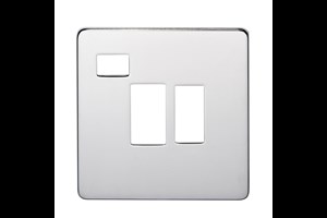 13A Double Pole Switched Fused Connection Unit Plate With Neon Highly Polished Chrome Finish