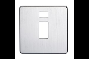20A 1 Gang Double Pole Switch Plate With Neon Satin Chrome Finish