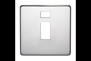 32A 1 Gang Double Pole Switch Plate With Neon Highly Polished Chrome Finish