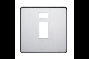 32A 1 Gang Double Pole Switch Plate With Neon Satin Chrome Finish