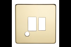 13A Double Pole Switched Fused Connection Unit With Cord Outlet Plate Polished Brass Finish