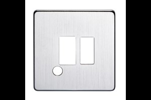13A Double Pole Switched Fused Connection Unit With Cord Outlet Plate Satin Chrome Finish