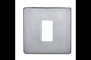 45A 1 Gang Double Pole Switch Plate Satin Chrome Finish