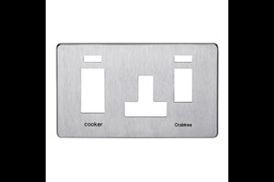 45A Cooker Control Unit With 13A Socket Plate With Neon Satin Chrome Finish