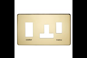 45A Cooker Control Unit With 13A Socket Plate Polished Brass Finish