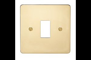 10A 1 Gang 1 Way Retractive Switch Plate Polished Brass Finish