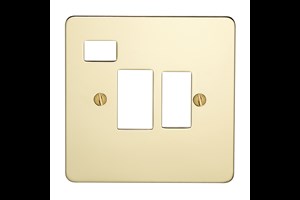 13A Double Pole Switched Fused Connection Unit Plate With Neon Polished Brass Finish