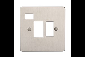 13A Double Pole Switched Fused Connection Unit Plate With Neon Stainless Steel Finish