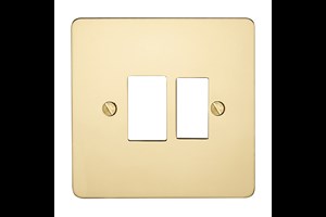 13A Double Pole Switched Fused Connection Unit Plate Polished Brass Finish