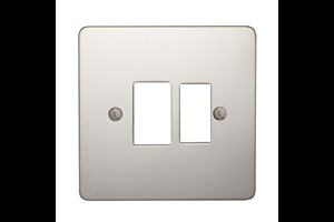 13A Double Pole Switched Fused Connection Unit Plate Polished Stainless Steel Finish